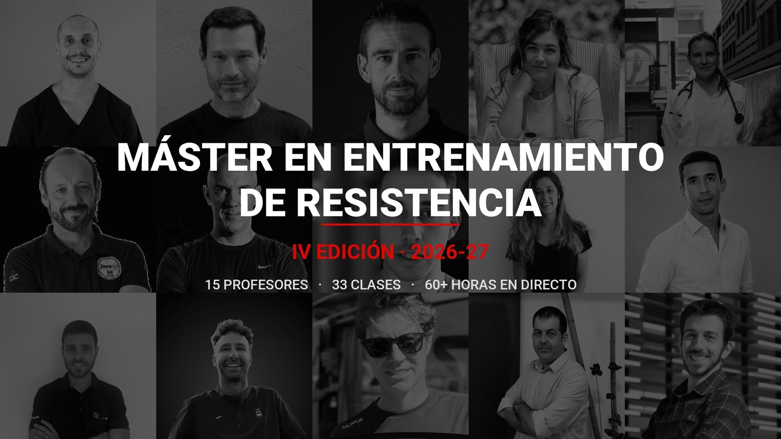 Máster en Entrenamiento de Resistencia · IV edición · 2026-27 — los 15 profesores del claustro